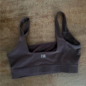 Crop Shop Boutique Brown Sports Bra with Wide Straps